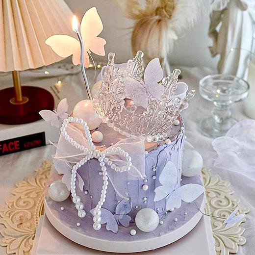 仙女款-蝴蝶结皇冠奶油蛋糕,属于你的仙女梦幻时刻 【惠州】 商品图1