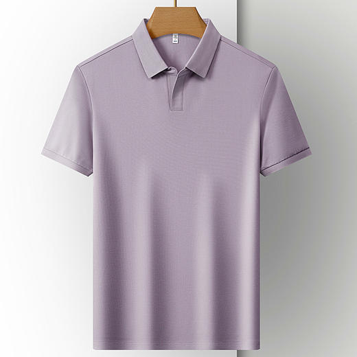 【小V领】【DKP】大依优型大码棉质Polo衫弹力翻领T恤轻奢休闲纯色短袖男宽松T恤上衣胖子 商品图5