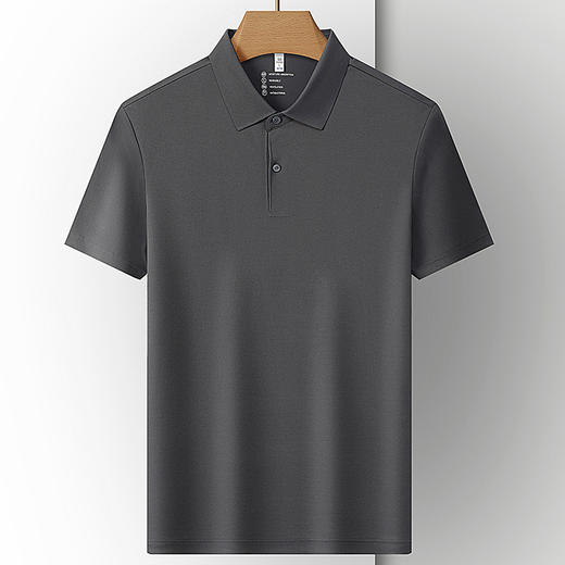 【索罗娜】【DKP】大依优型大码Polo衫冰丝弹力凉感翻领T恤轻奢休闲纯色短袖男宽松T恤上衣胖子 商品图5