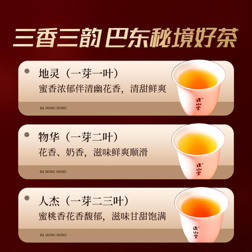 正山堂 巴东红·北纬30°礼盒装 湖北特级红茶叶正宗送礼长辈225g 商品图3