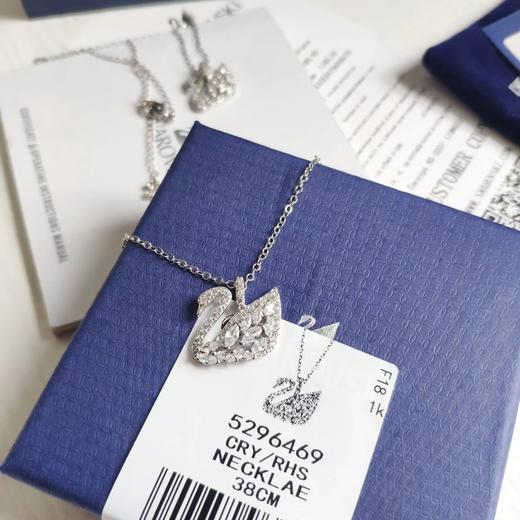 D022028进口锆石钻bingbing闪烁马眼羽毛天鹅项链 商品图4