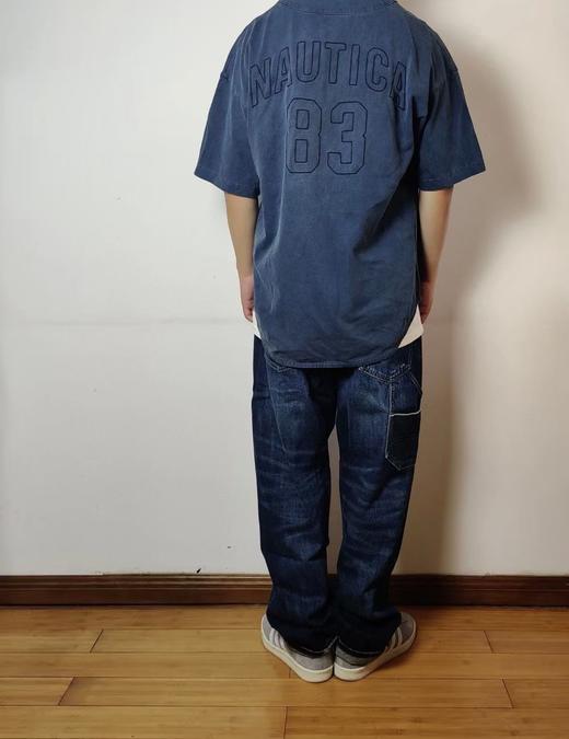 帆船white sail重工蜡染水洗做旧亨利领短袖T恤 NT-2701 商品图0