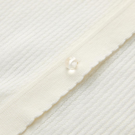 谜底针织开衫长袖女2025春款百搭短款肌理提花毛织上衣251MZ0382 商品图3