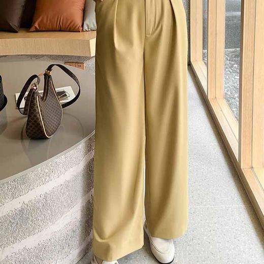 顺丰包邮洛诗琳85729春季新款立裁高腰显瘦褶皱阔腿西装裤11180 商品图2