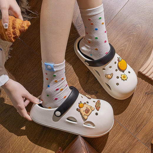 【特价39元】【36-40码】春夏新品卡通可爱卡皮巴拉洞洞鞋包头拖鞋外穿女厚底舒适【WG25233】 商品图2