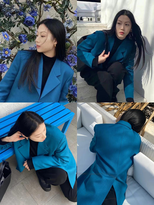 HIDEMI 【吴越同款】宝石蓝简约设计感西装 商品图2