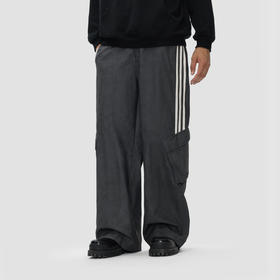 FDR 国潮高街半织带工装休闲裤男女美式情侣直筒裤宽松运动长裤子