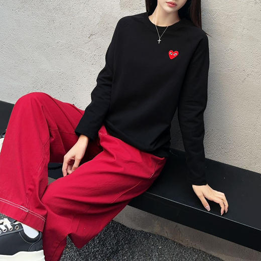 独家定制款→爱心插肩卫衣 长T 升级版本，面料升级100%棉新疆长绒棉 ~磨毛工艺贴上身穿更保暖，更舒适 JR7891 商品图1