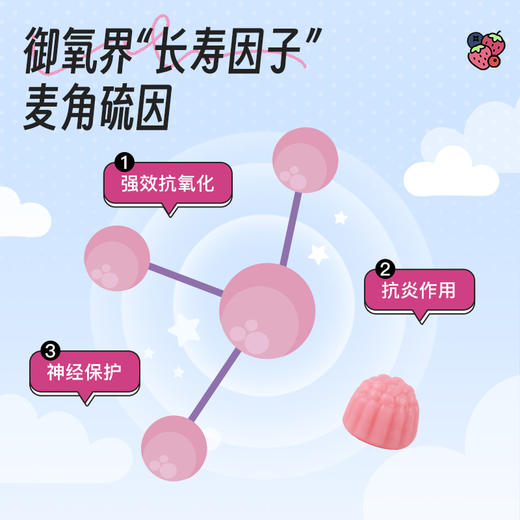 NA女性复合维生素麦角硫因软糖 20重多种营养素，全面呵护女性身体健康 每2粒含麦角硫因30mg K衰K氧化 商品图1