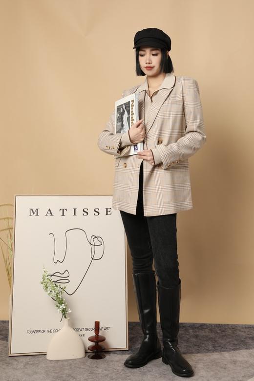 ESTELLICA 格纹束腰西装外套 15633 商品图0
