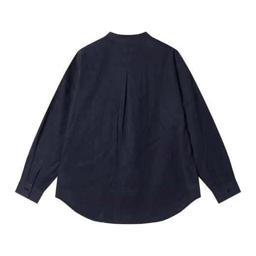 5589002春夏新款时尚个性韩版气质圆领设计感衬衫休闲通勤纯色百搭长袖 商品图5