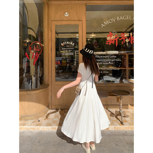 【189元任选2件】最后一波现货！韩系气质米杏色显瘦短袖连衣裙 商品图11