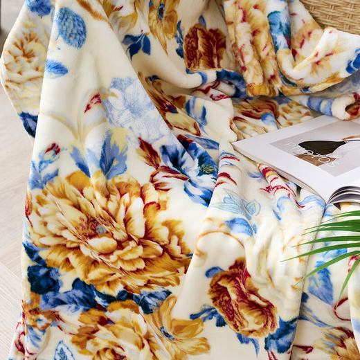 【彤橙】富安娜(FUANNA) 多功能法兰绒午休毯/落英缤纷80*120cm   商品图1