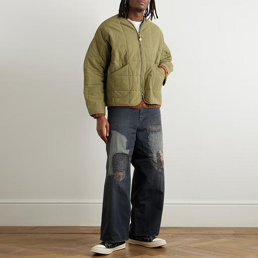 Story mfg TELLUS JACKET 天然染色拼接串珠无领夹克外套 商品图1