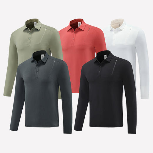 跃牌【PF系列】新款POLO衫运动长袖上衣男春秋季商务休闲通勤打底立领t恤男装61209 商品图3