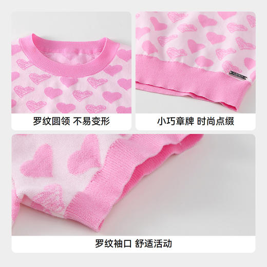 女童圆领短袖针织毛衫夏季新款安奈儿童装实体店同款AG514543 商品图4