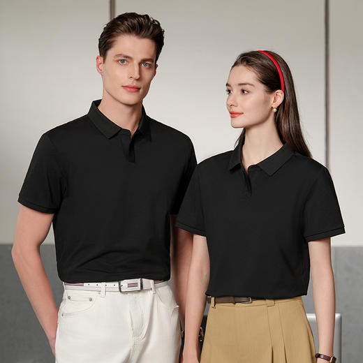 【小V领】【DKP】大依优型大码棉质Polo衫弹力翻领T恤轻奢休闲纯色短袖男宽松T恤上衣胖子 商品图10