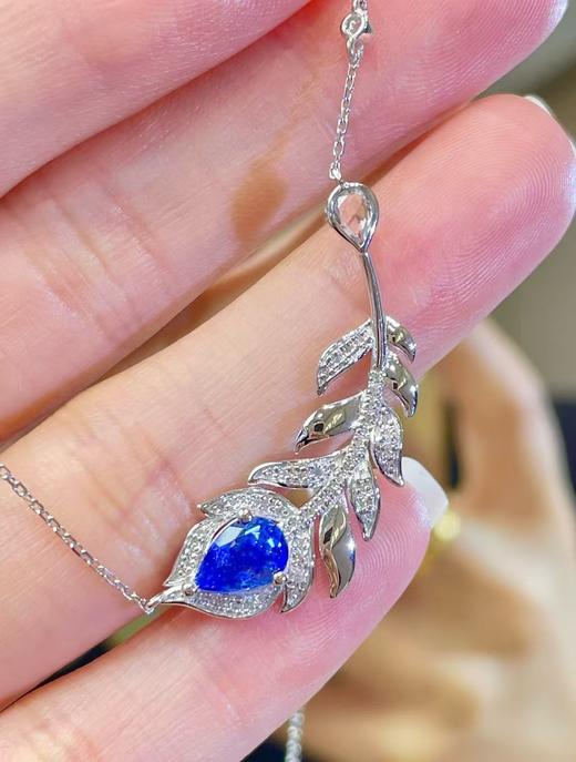 1ct刻面蓝宝石项链 商品图0