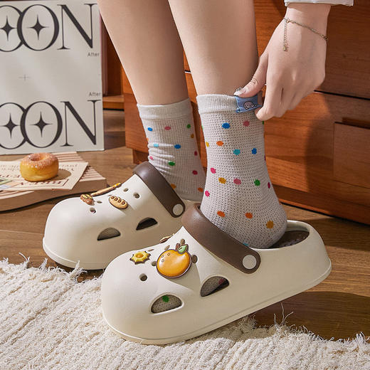 【特价39元】【36-40码】春夏新品卡通可爱卡皮巴拉洞洞鞋包头拖鞋外穿女厚底舒适【WG25233】 商品图1