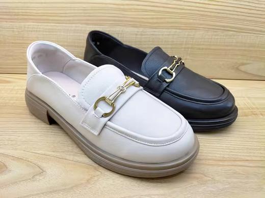 豪行真皮女鞋23320723时尚低跟舒适休闲简约乐福单鞋 商品图2