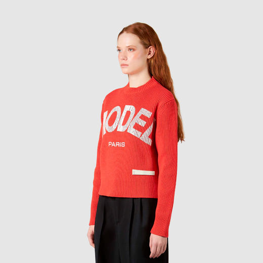 PHILIPPE MODEL 女士字母徽标印花混纺羊毛针织衫 红色 SWCD MR45 61 商品图1