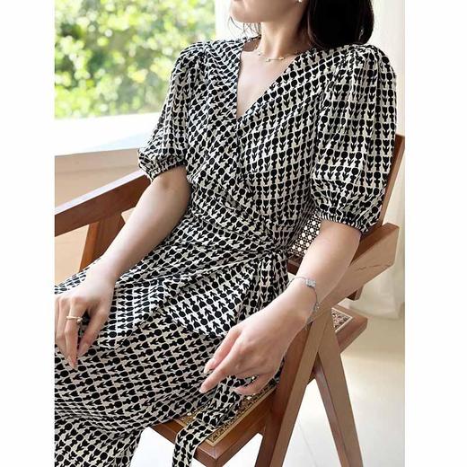 顺丰包邮洛诗琳85946夏季新款郁金香茶歇荷叶边真丝连衣裙22815 商品图4