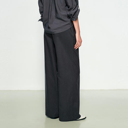 NEELLY纳俪商场同款春新款通勤垂感深灰百搭宽松休闲裤女舒适长裤N25031H01135 商品图1