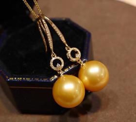 12mm-13mm金珠耳坠