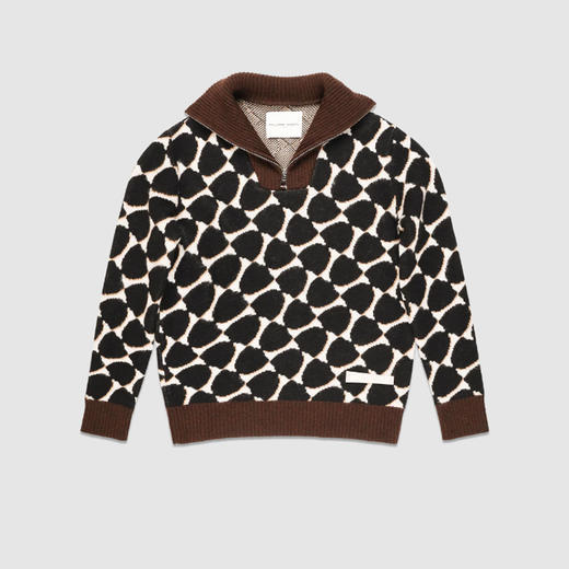 PHILIPPE MODEL 男士徽标贴片半拉链羊毛针织衫 混色 SWCU H000 41 商品图0