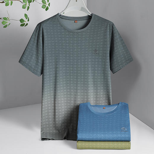 【DWP】大依优型大码短袖T恤圆领加肥加大男士大号弹力透气舒适夏季半袖 商品图1