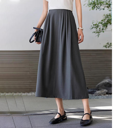 2025春季新款女时尚法式风高腰简约百搭休闲显瘦A字半身裙  TQ257 商品图0