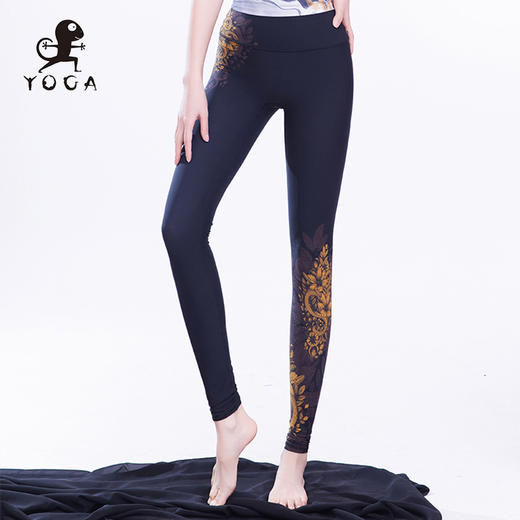【现货秒发】鳗光锦面料壁虎瑜伽【墨染江山】限量款印花瑜伽裤（标准码） 商品图8