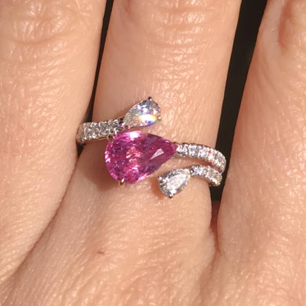 2ct无烧超闪亮无烧帕帕拉恰戒指 商品图8