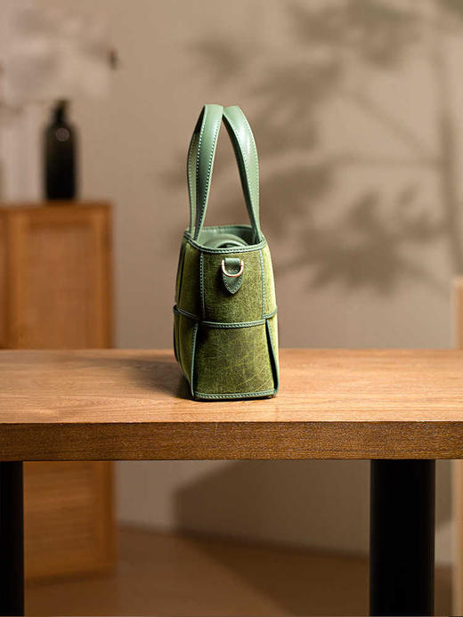 非遗国风包包龟裂纹，桑蚕丝非遗香云纱单肩斜跨手提托特包KM-0211-M1 商品图3