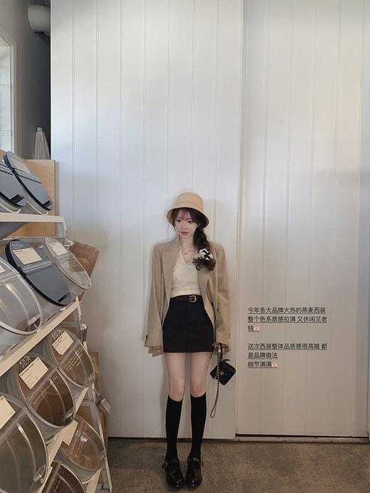 金蘑菇菇 邂逅日 西装半裙 / 韩系姐姐感全靠它｜黑色高腰直筒半裙 商品图5