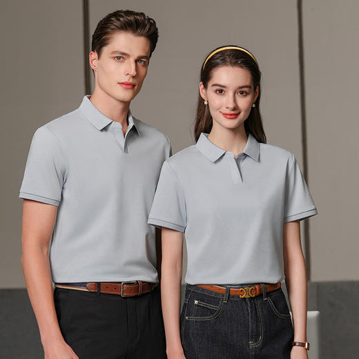 【小V领】【DKP】大依优型大码棉质Polo衫弹力翻领T恤轻奢休闲纯色短袖男宽松T恤上衣胖子 商品图7