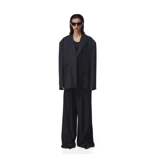 FDR官方店 廓形西装外套男女秋季黑色翻领宽松西服上衣 商品图0