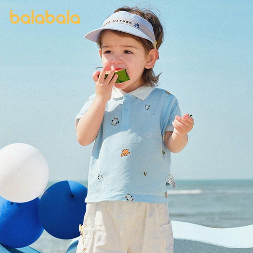 【爆品主推】巴拉巴拉婴儿t恤宝宝上衣男童短袖Polo服2025新款夏装薄凉爽舒适 商品图1