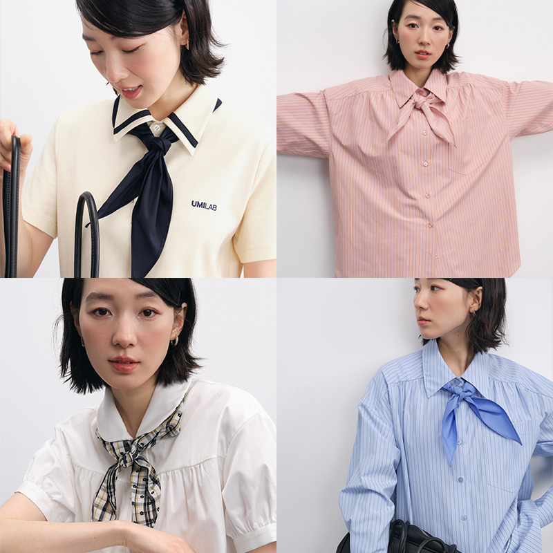 UMILAB【帆船】凹造型神器 层次感复古文艺多色三角围巾K628W