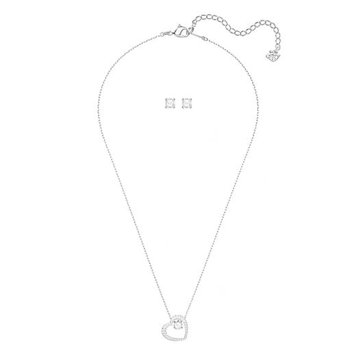 【般贸】Swarovski 施华洛世奇爱心项链耳钉套装 商品图2