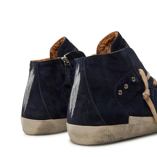 PHILIPPE MODEL 男士绒面革盾牌徽标休闲运动鞋 蓝色 PRHU DF01 商品图3