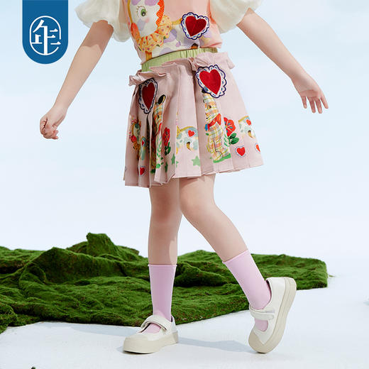 年衣童装女童2025夏季百褶裙A字裙公主裙甜美全糖主义半裙 商品图2