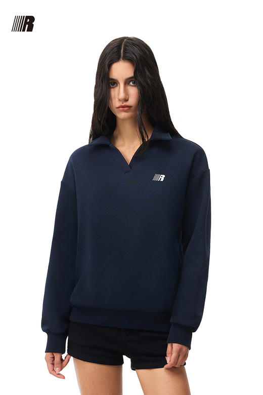 FDR官方店 复古POLO翻领休闲卫衣男女春季复古情侣装宽松长袖上衣 商品图5