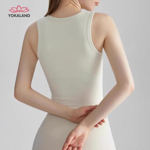 YOKALAND运动背心女ABW001一体固定杯高强度防震长款健身背心 商品图3