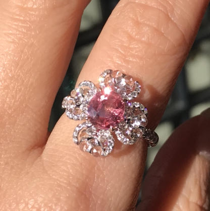 1.21ct无烧帕帕拉恰戒指〔完美四叶草〕 商品图3