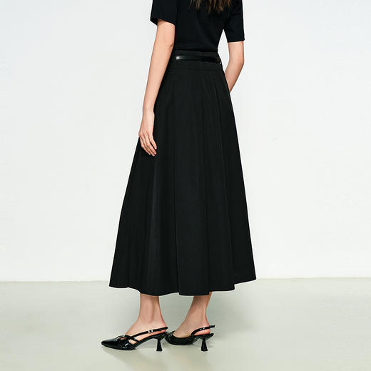 NEELLY纳俪商场同款春新款A字廓形设计感百搭半身裙女休闲长裙N25031E01134 商品图1