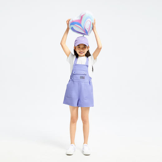 【甜酷背带裤】女童梭织背带裤夏季新款安奈儿童装EG526127 商品图3