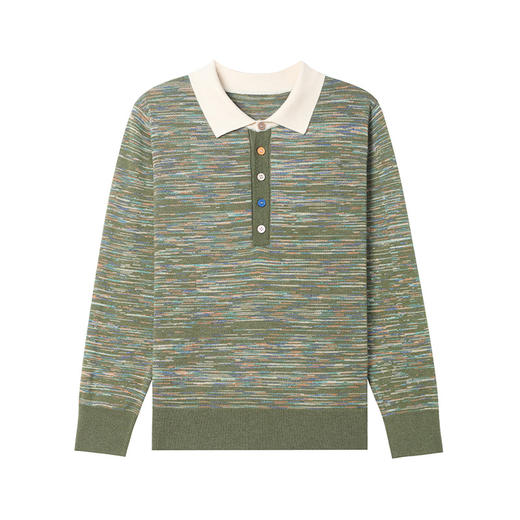 CC-101-56253春秋新款女长袖韩版花色百搭娃娃领针织毛衣百搭洋气薄款上衣 商品图4