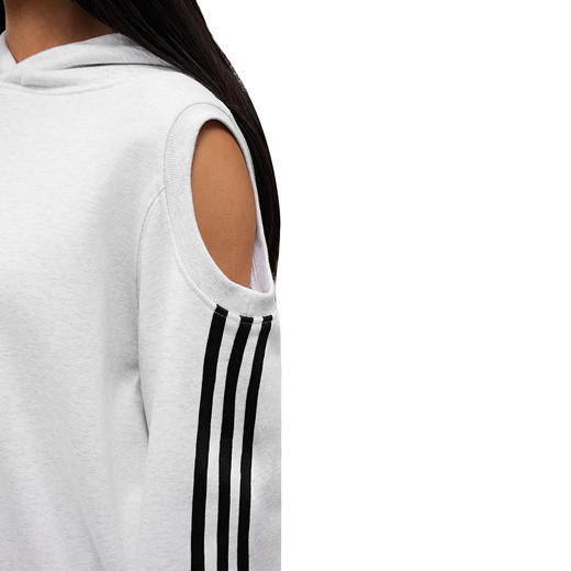 FDR官方店 镂空挖肩连帽卫衣女秋季织带撞色宽松运动上衣帽衫 商品图3