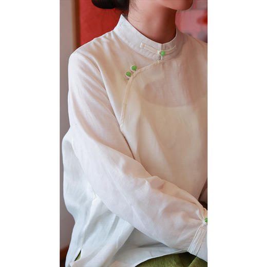 【抖音专属】新中式衬衣（25710060木兰-结缘款） 商品图2